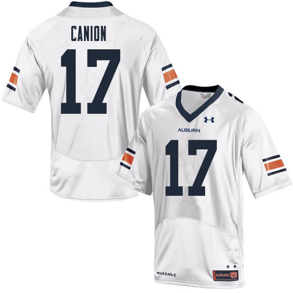 Auburn Tigers Men's Elijah Canion #17 White Under Armour Stitched College 2020 NCAA Authentic Football Jersey JFT2774JL